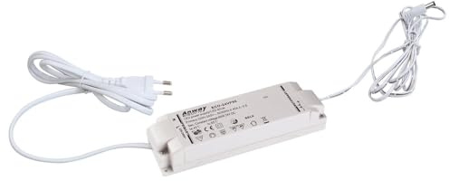 LED Vorschaltgerät MECANO 24V DC, mit 140cm Anschlusskabel + Eurostecker, mit 180cm Verbindungskabel + Stecker, 60W