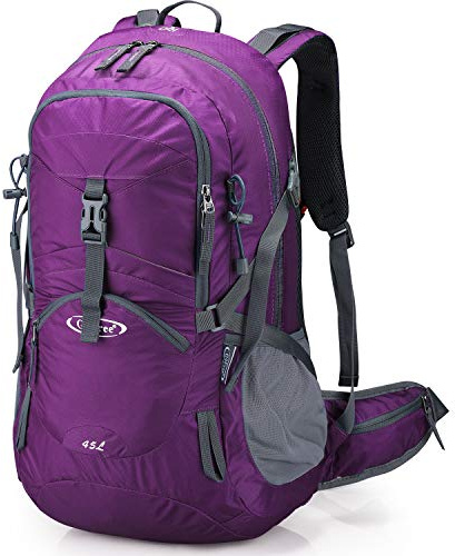 G4Free 45L Waterproof Hiking Backpack with Rain Cover Large Rucksack Travel Daypack for Outdoor Camping Mountaineering Trekking