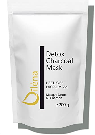 Maschera Carbone Peel-Off Viso Pulizia Viso Aspiratore Punti Neri Maschera in polvere Vegan, senza lavaggio, Pulizia dei pori 200 g + dose gratuita Detox Charcoal Mask