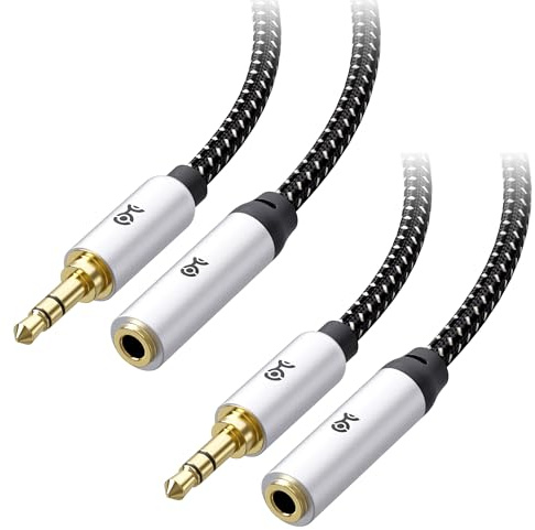 Cable Matters 2-Pack Headphone Extension Cable - 10ft, 3.5mm Extension Cable, Aux Cord Extender, Black