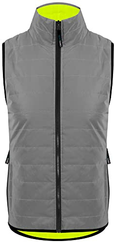AERO|TECH|DESIGNS | Women's Sierra Vest | Reversible Hi-Viz Reflective and Safety Yellow | Small