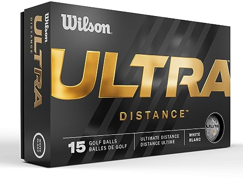 Wilson Staff Golfbälle, Ultra Distance, Zweiteiliger Golfball, 15 Bälle, Weiß