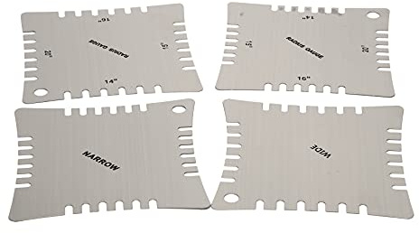 Spactz Guitar Notched Radius Gauges for Measuring Fingerboard Radius Pack Of 4pcs