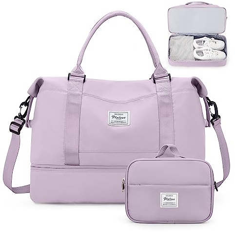Weekender Bags for Women,Personal Item Travel Bag with Shoes Compartment,Overnight Travel Duffel Bag with Toiletry Bag