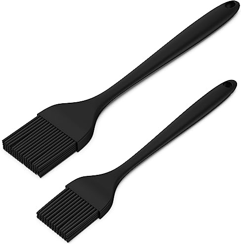 DE LINKAGE Silicone Basting Pastry Brush, Heat Resistant Cooking Brush for Oil and Sauce. BPA Free and Dishwasher Safe (2 Pcs).