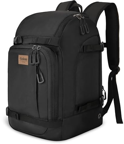 50L Ski Backpack - Water-resistant Ski Boot Bag for Men & Women, Ski Bag with Helmet Holder, Separate Compartments for Goggles, Gloves, Snowboard & Accessories, Durable Ski Carry On Backpack