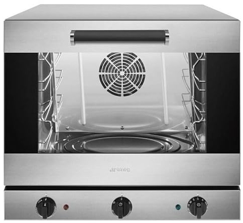 Franza - Forno elettrico professionale acciaio inox per Smeg multifunzione 4 teglie libera installazione da appoggio ALFA43XMFDS