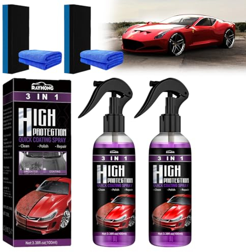 High Protection 3 en 1 Voiture Spray, Revêtement en Céramique De Voiture, Auto Crystal Coating Spray pour Nettoyant Voiture, Coating Spray pour La Protection De La Voiture (200ML - Meilleure Offre)