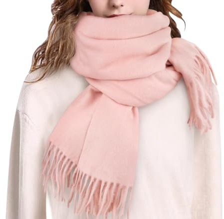 Chalier Fashion Damen Wollschal Pelzig und Hautfreundlich Weicher Winter schal Einfarbig Warme Quaste Damen schal Perfektes Weihnachts und Geburtstagsgeschenk für Frauen