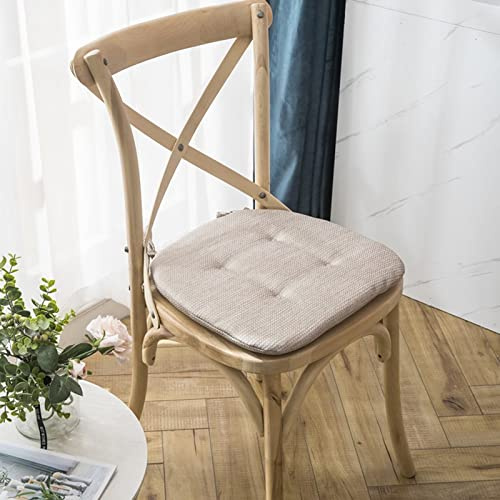 Farmhouse Dining Chair Cushions Set of 6 Non Slip Indoor Seat Pads with Ties Washable and Fade Resistant Multi Color Beige Cushions for Kitchen Chairs All Season Comfort