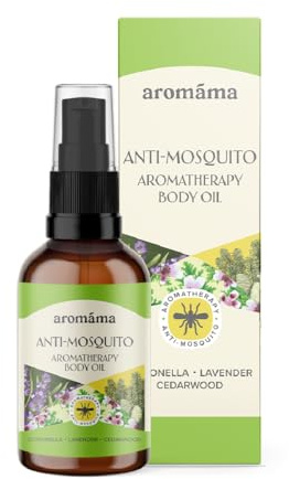 Aromama Aceite corporal de aromaterapia, mezcla de aceites esenciales naturales con citronela, lavanda y madera de cedro, para la comodidad de la piel y aplicación al aire libre, 50 ml