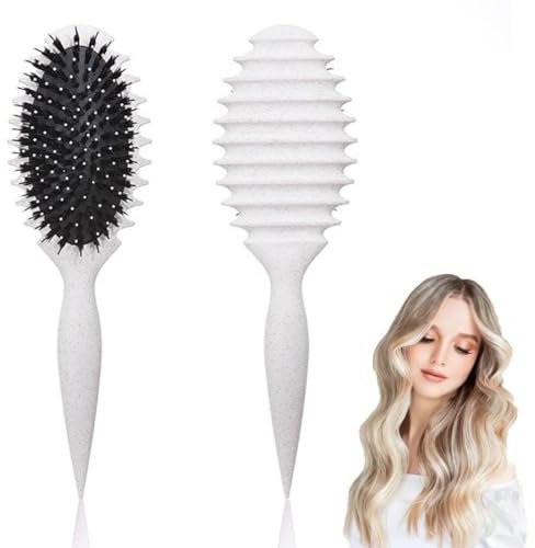 EIHI Curl Brush,Peine Pelo Rizado,Curl Defining Brush,Cepillo Pelo Rizado,Para Desenredar,Dar Forma y Definir Rizos Para Mujeres(Beige)