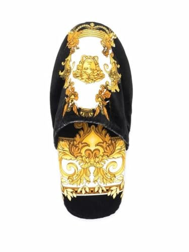 Versace Hausschuhe Medusa Renaissance Print Slippers, Größe:M, Farbe:Black/White