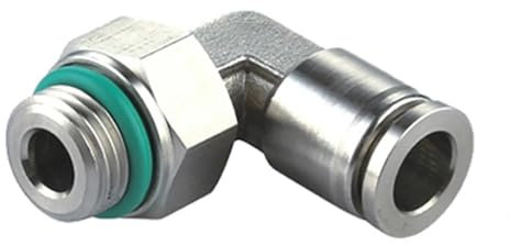1pc PL-G 304 Stainless Steel Pneumatic Quick Connector G Thread O-Ring G1/8 G1/4 G3/8 G1/2 PU Air Hose 6mm 8mm L-Shaped Elbow Joint(PL12-G04)