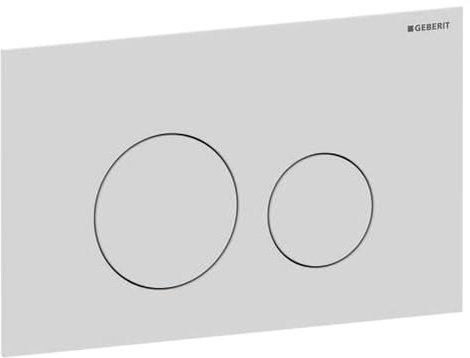 Geberit Sigma40 115628SI1 Flush Plate Round 2 Flushing Flush: White / Glossy Glass / Toilet Push Plate / Cover Plate