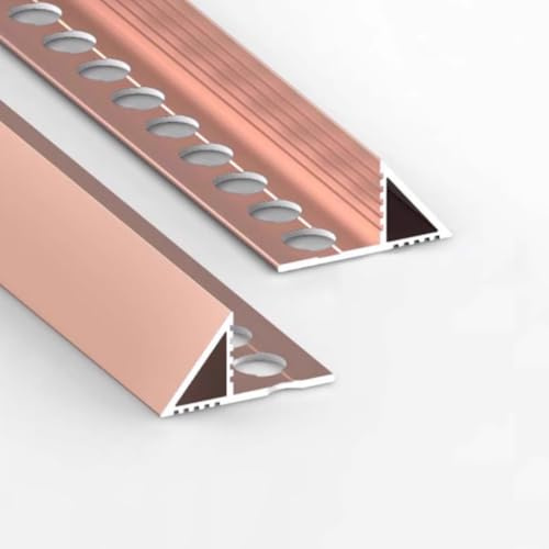 RTVGNSZSJL Perfil De Baldosas 125cm 2 Piezas Tira De Transición Aluminio para Protección De Bordes De Baldosas, Perfil De Transición para Pisos Y Paneles(Rose Gold,L125xW1.25cm(49x1/2))
