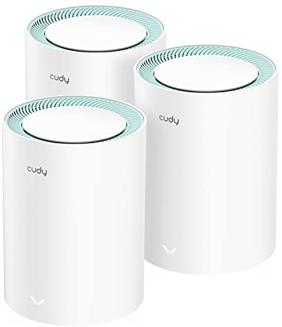 Cudy M1300 3er-Pack AC1200 Gigabit Whole Mesh System, Dual Band, High Gain Antennen, VPN, Cloudflare, Anschluss von 100 Geräten