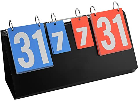 Serlium Tabletop Scoreboard 4 Digit Portable Flip Sports Scoreboard Waterproof Tabletop Scoring Board for Basketball Table Tennis Basketball Badminton Competition