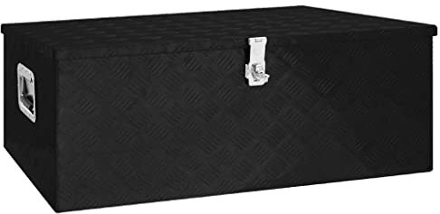vidaXL Aufbewahrungsbox Aluminiumkoffer Aluminiumbox Lagerbox Lagerkiste Transportkoffer Transportkiste Schwarz 100x55x37cm Aluminium