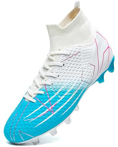 VTASQ Botas de fútbol para niños, zapatos de fútbol profesionales para adolescentes, zapatillas de atletismo, para exteriores, antideslizantes, para entrenamiento, zapatos de fútbol de caña alta,