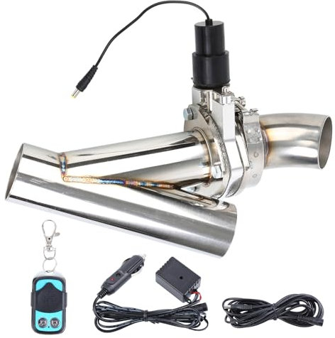 H-YEEU Kit sistema silenziatore di scarico elettrico in acciaio inox da 51mm 2 con interruttore a valvola e telecomando