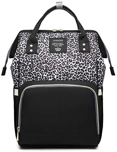 Armbq Diaper Bag Backpack, Leopard Multi function Baby Diaper Bag for Boys Girls Waterproof Backpack Travel Diaper Bag Gray