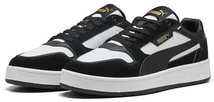 PUMA Erwachsene Court Classic Sneakers aus Wildleder 40, White Black Gold