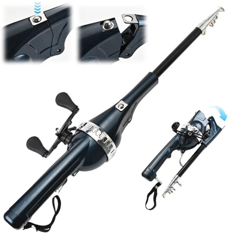 Pekven Fishing Rod, 2025 New Easyfish Collapsible Folding Pole, Pocket Telescopic Fishing Rod with Fishing Line, Rod and Wheel Integrated (1)