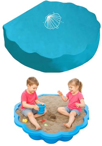 ElevaPulse Copertura impermeabile per conchiglia di sabbia 100 x 15 cm, con coperchio e sabbiera XXL