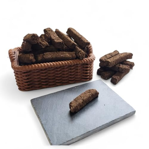 Irish Turf Incense Creel Basket Set, 24 Pcs, Peat Incense Sods, Miniature 3D Printed Brown Wicker Basket with Burner Traditional Irish Cottage Scent, 14 Hrs Burn Time