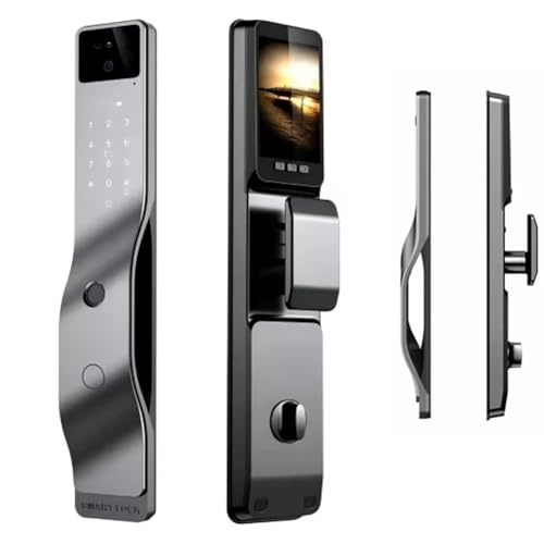 Smart Door Lock with 3D Face Recognition, Security Camera Monitor, Fingerprint/Passcode/IC Card/APP Keyless Entry, Video Doorbell for Home and Office