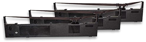 vhbw 3x skrivband kompatibel med Epson FX 2070, FX 2170, FX 2180, LQ 2070, LQ 2080 matrisskrivare eller kvitto - svart