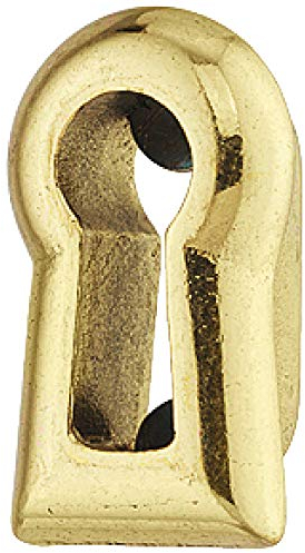 Gedotec Schlüsselbuchse Messing Schlüsselschild Antik für Plättchenbefestigung - H7415 | poliert glänzend | Schlüssel-Rosette zum Einlassen | 1 Stück - Schlüssel-Plättchen für Schranktüren & Möbel