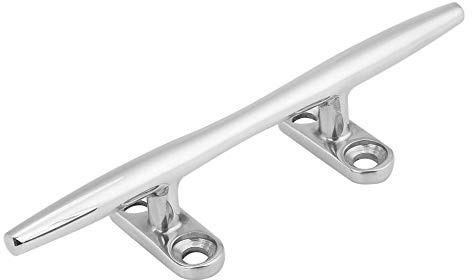 Aramox 6 in Marine Boat Cleat,316 Stainless Steel Dock Deck Rope Cleat Hollow Base Bollard Silver
