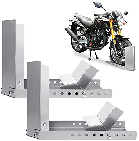 Aufun Motorcykel framhjulklämma hjulgunga motorcykel lastställ – framhjul och släpvagn (2 st)
