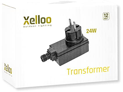 Xelloo 24-W-Transformator zur Erweiterung der Anzahl der Leuchten pro Beleuchtungslinie geeignet für alle Xelloo und GardenLights 12-V-Außenbeleuchtungssets