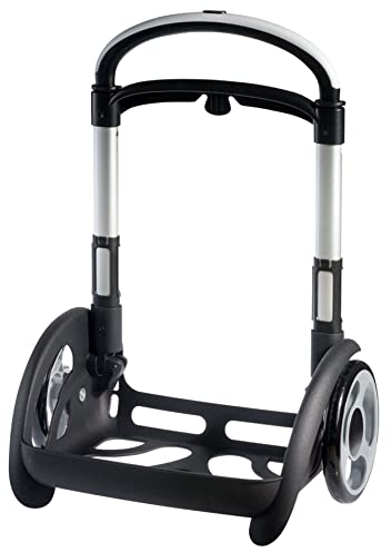 SJ GANG Be Box - Carrello Trolley Scuola, Carrellino Blocca Zaino- Maxi Ruote - Carrellino Richiudibile - Scuole Elementari e Medie - Nero