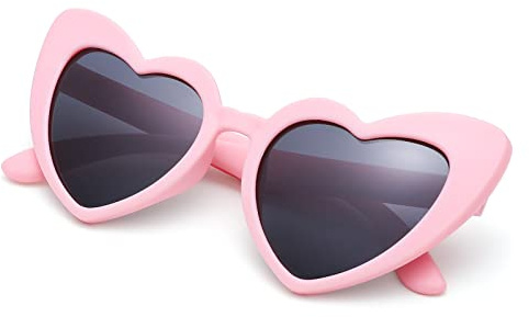 COASION Kids Polarized Heart Girls Sunglasses for Toddler Bendable Sunglasses Shades Age 2-8 (Pink)