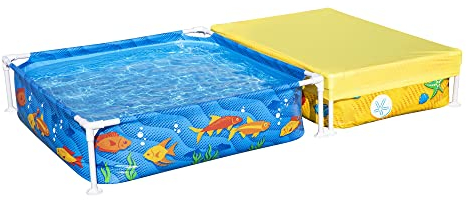 H2OGO! My First Frame Above Ground Pool and Sandpit Combo (7' x 48) | Backyard Play Center Includes Kids Pool and Sand Box | Great for Children Ages 2+