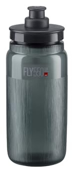 Elite Fly Tex Borraccia Ciclismo 550ml – Fumo Trasparente – Ultraleggera, Senza BPA, Facile da Spremere