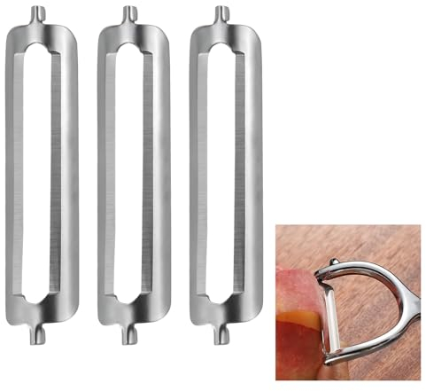 3 Stück Sparschäler,Ersatzklingen Kartoffelschäler Klinge Schäler Klingen Edelstahl Ersatzklinge Ersatzteile Schälfix Sicherer Messer Set für Geriffelte Karottenschäler Obstschäler Spargelschäler