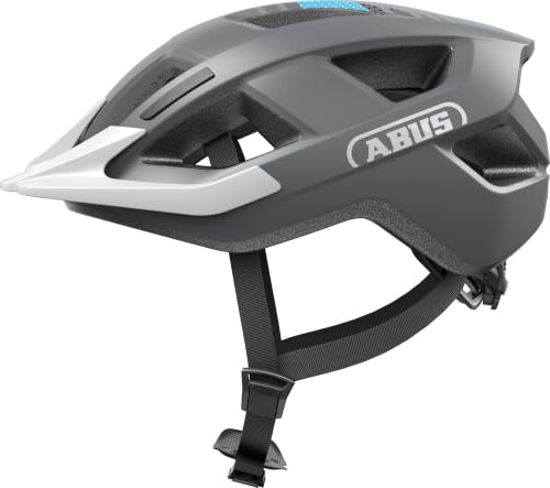 ABUS Aduro 3.0 LED casco de ciclismo, casco de ciudad deportivo en un diseño elegante para el día a día y excursiones deportivas, con luz trasera, para hombres y mujeres, talla M, gris