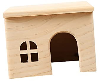 Happyyami Maison de Hamster cabane en rondins cabane à Chinchillas Maison Portable pour Hamster Maison des Bois pour Petits Animaux petg Nest Cachette de Hamsters cabane pour Hamsters Bambou