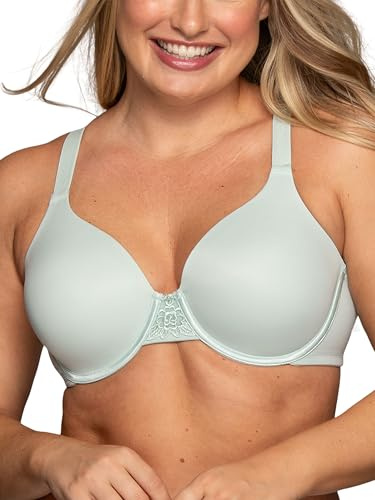 Vanity Fair Women's Full Figure Beauty Back Smoothing Bra, 4 Way Stretch Fabric, Lightly Lined Cups up to H, Underwire - Spring Opal, 42DD