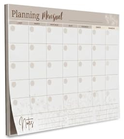 Planning Mensuel Magnétique Papier – 25 Feuilles (25 Mois) – Sans Date – Organisation Frigo – Agenda Familial – Imaginé et Créé en France