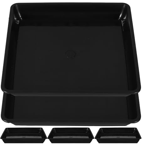 CAXUSD Lot de 5 dessous de verre en plastique pour pots de fleurs 18 x 18 cm