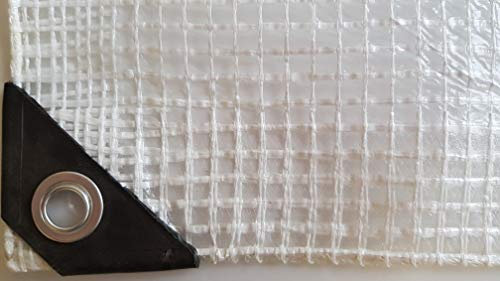 clear waterproof reinforced tarpaulin/builders tarp/ground sheet/garden frost cover.1.5m x2m ideal to keep items clean and dry