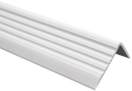 TMW Profiles PVC Bullnose Stair Nosing 40mm × 25mm – Self-Adhesive – Anti-Slip, 1.18m (Light Gray)