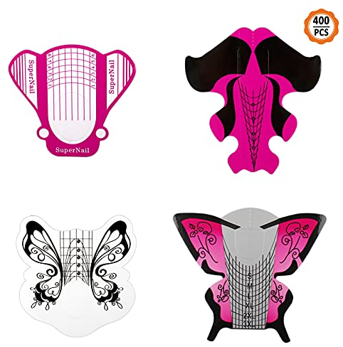 Jubaopen 400 Stück Nagel Schablone Nagelform Guide Verlängerungs Aufkleber apier Nail Art Tipps Selbstklebende Nail Art Forms Aufkleber DIY Nagel Gel Nagelspitzen