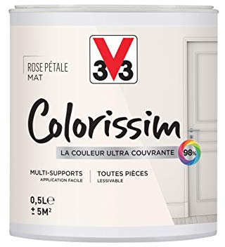 V33 Peinture multi-supports COLORISSIM® MAT Rose pétale MAT 0,5 L